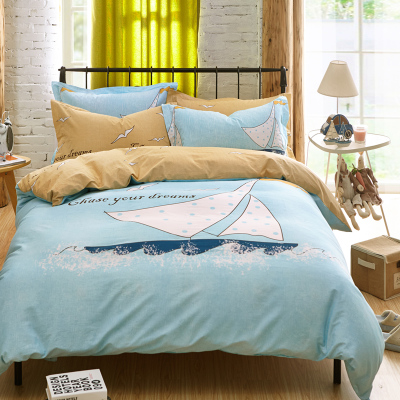 Four-piece Cotton Cotton Specials Simple 1.8m2.0 Meters Single Double Quilt Home Textile Clearance Bed Four Sets